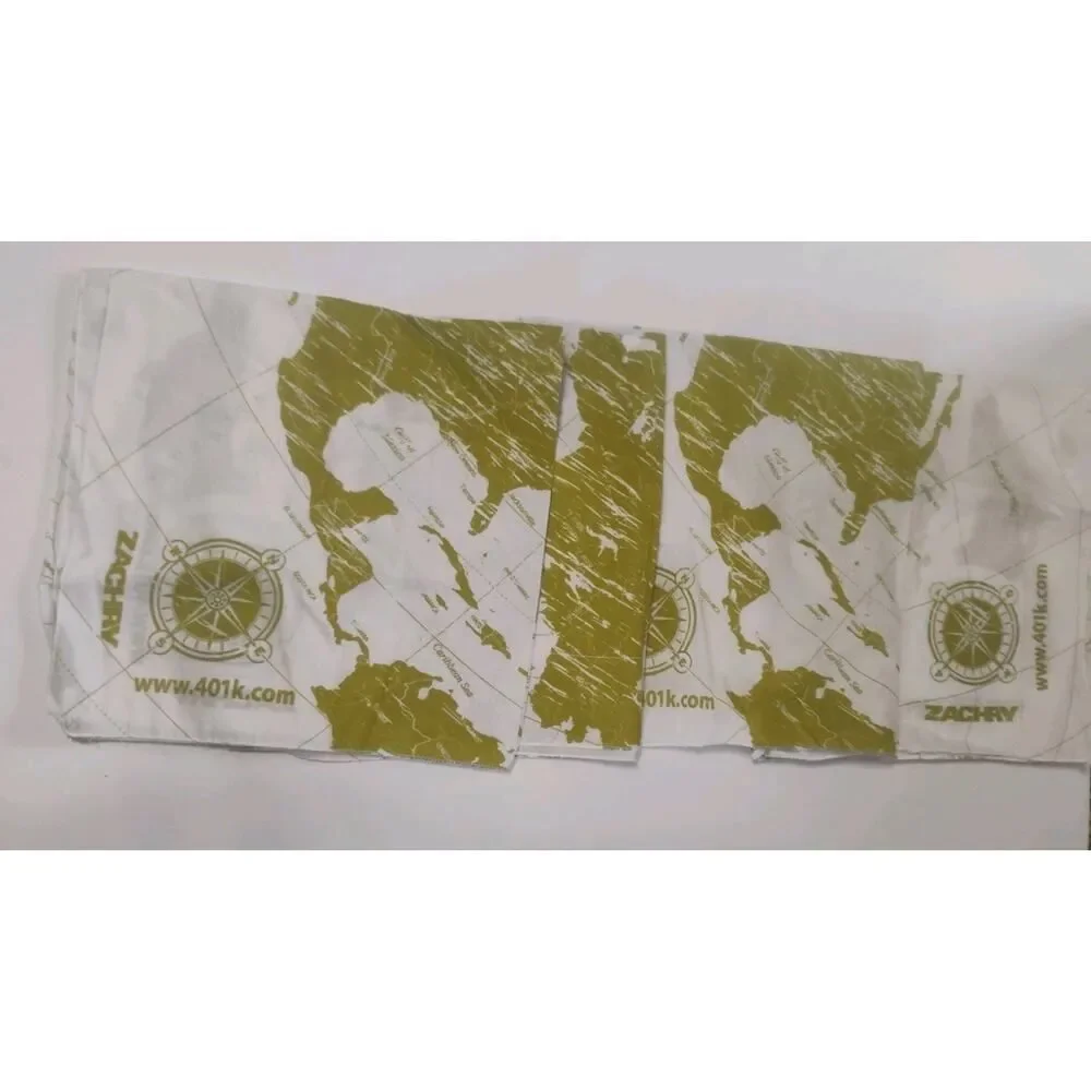 Zachary Map Bandana Lot Of 4 Map Green Design
